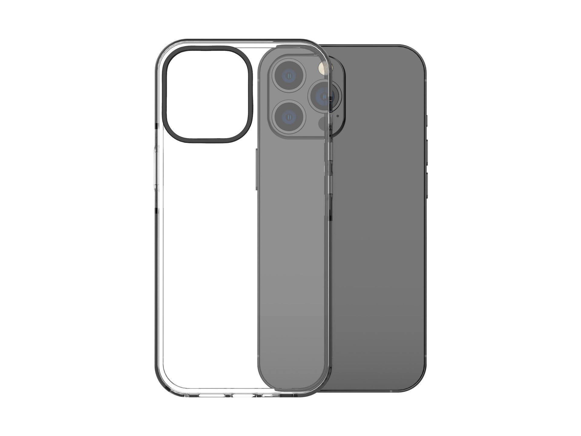 Capa transparente para telemóvel Techancy New Acrylic, KX5602, compatível com iPhone 14 Pro, transparente + Preto