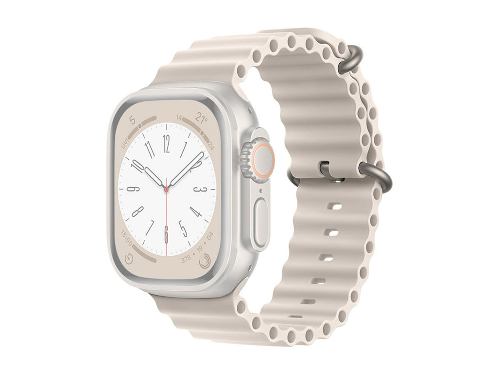Techancy Bracelete De Silicone Branca KC2122, Compatível Com Apple Watch 38 Mm/40 Mm/41 Mm, Material De Silicone Macio