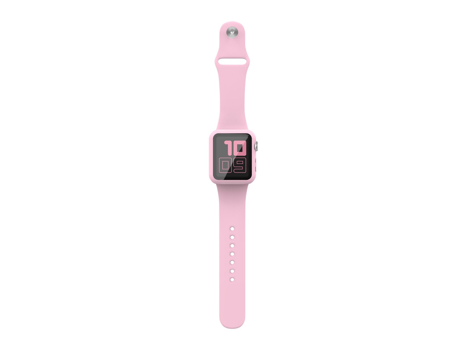 Pulseira de silicone para relógio Techancy, KC2115, com protetor de ecrã, compatível com Apple Watch 41 mm, rosa