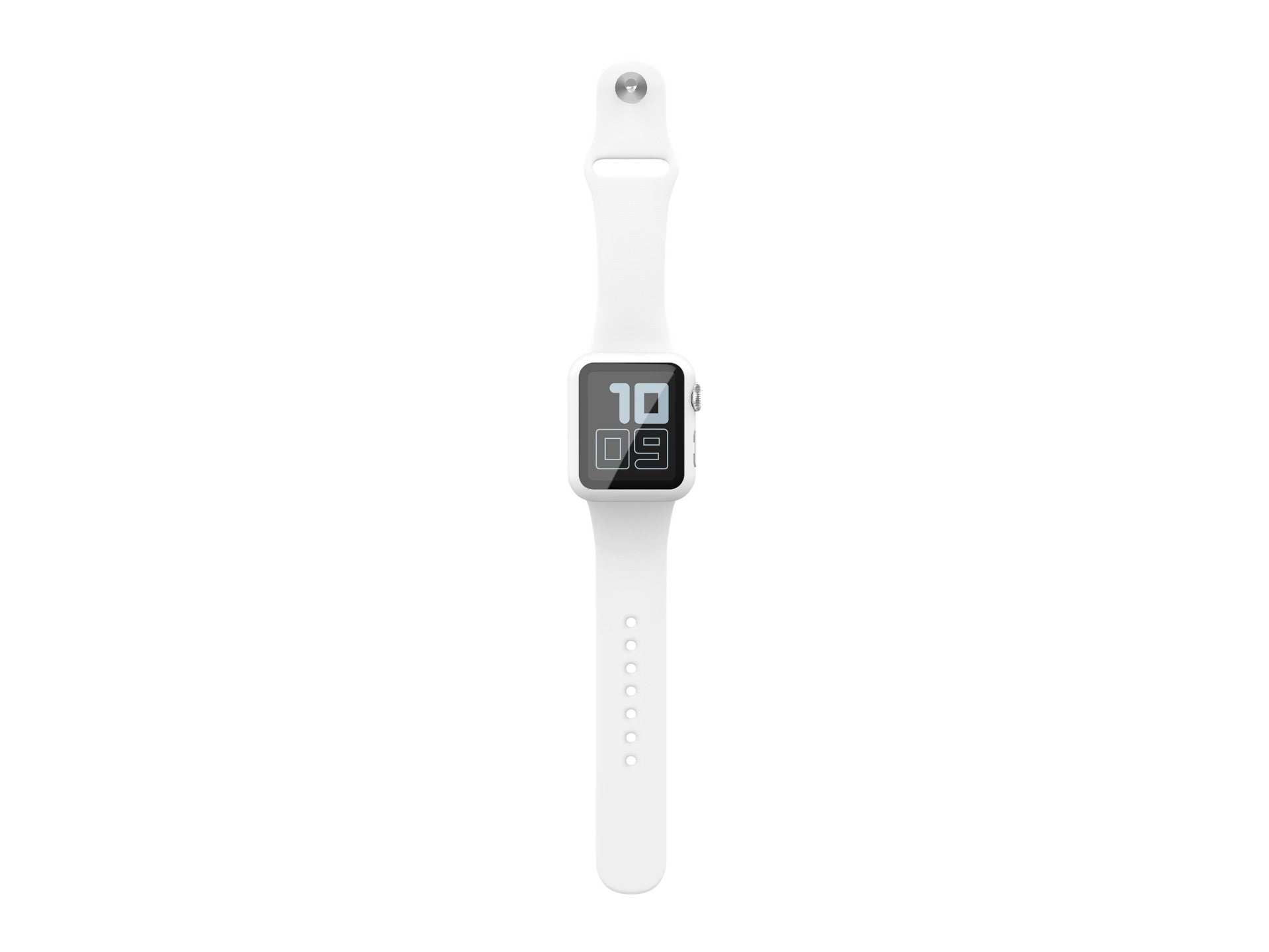Pulseira de silicone para relógio Techancy, KC2115, com protetor de ecrã, compatível com Apple Watch 38 mm, Branco