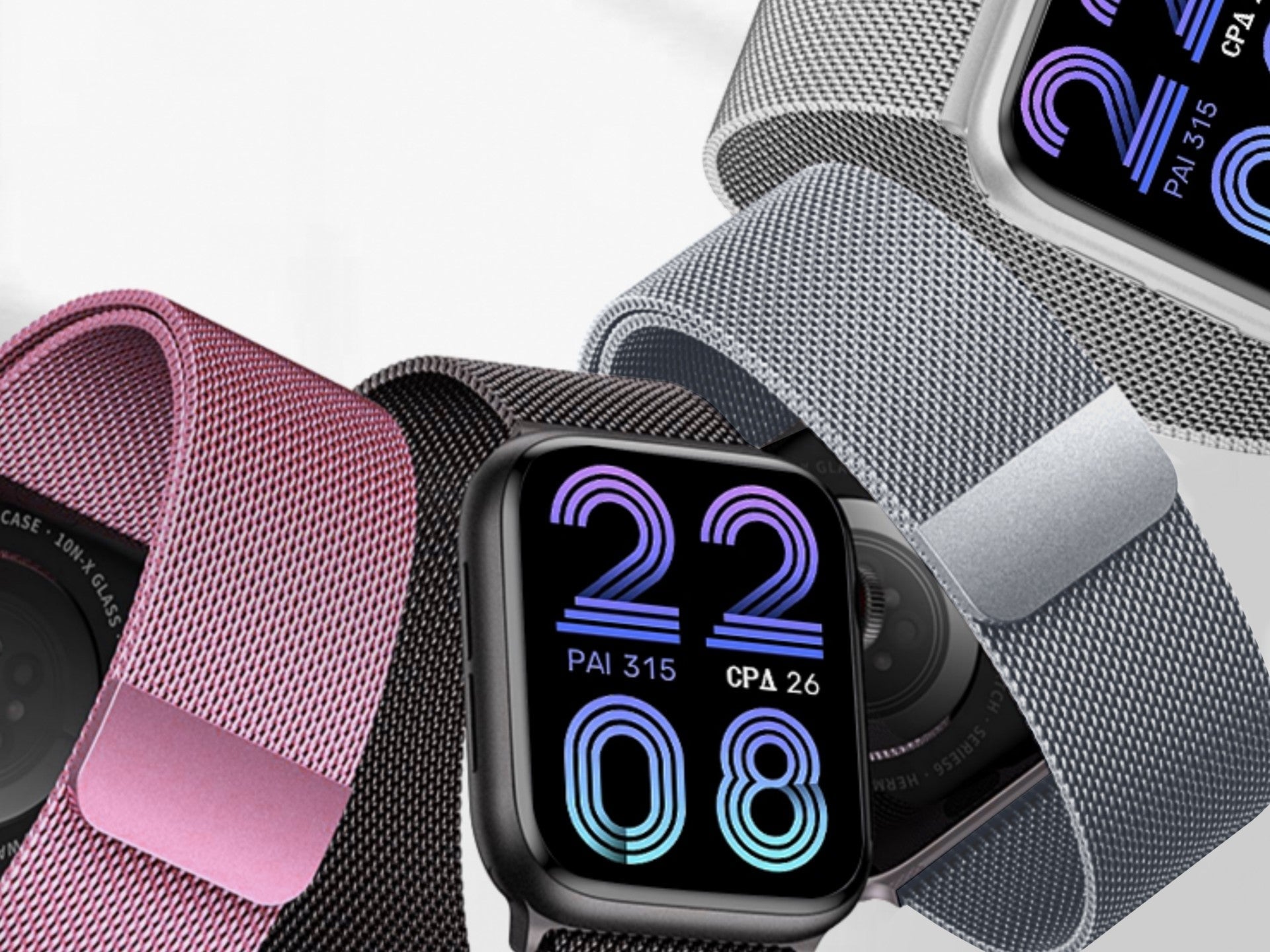 Techancy Faixa Metálica Magnética Rosa KC2123, Faixa De Substituição, Compatível Com Apple Watch Series: 42mm/44mm/45mm，