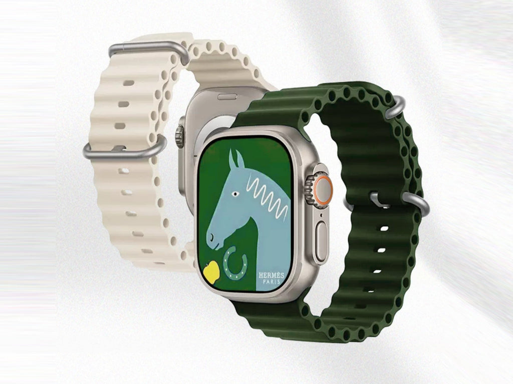 Techancy Bracelete De Silicone Branca KC2122, Compatível Com Apple Watch 42mm/44mm/45mm/49mm, Material De Silicone Macio